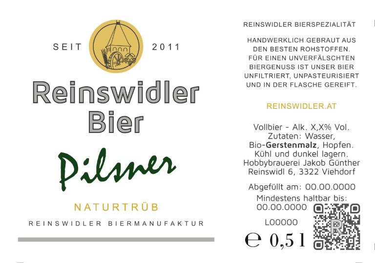 Flaschenetikett Pilsner Bier