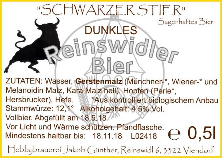 Flaschenetikett Dunkles Bier