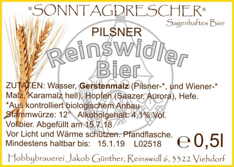 Flaschenetikett Pilsner Bier