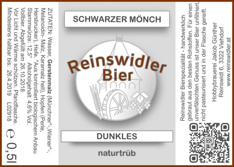 Flaschenetikett Dunkles Bier