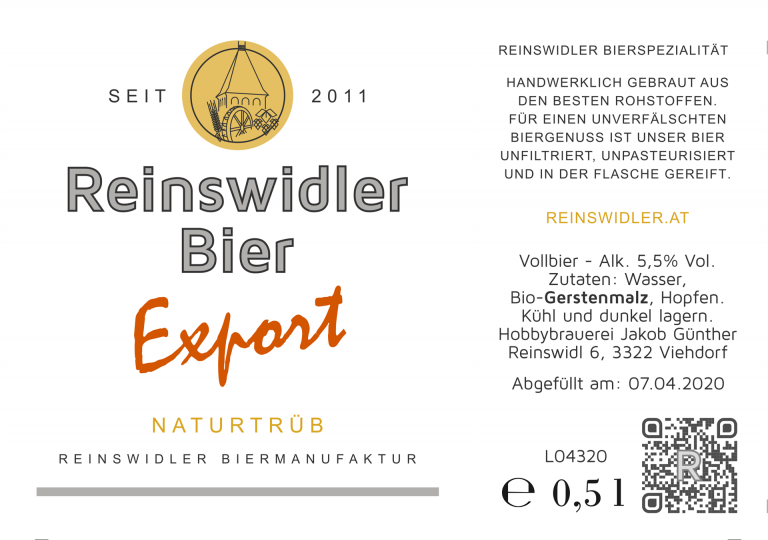 Flaschenetikett Exportbier